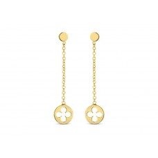 You and Me slingeroorbel geelgoud y2232 klavertje 4 lengte 2.5 cm