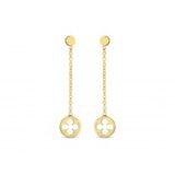 You and Me slingeroorbel geelgoud y2232 klavertje 4 lengte 2.5 cm