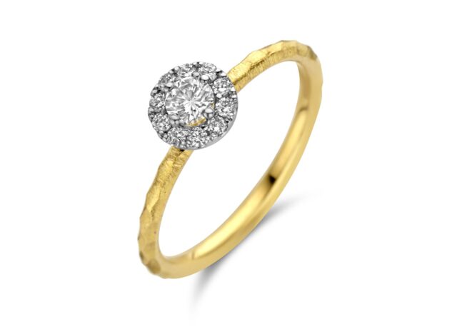 Emotions sr3649bb16 ring geel & wit goud 18ct briljant 0.290ct