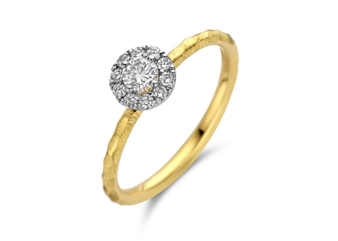 Emotions sr3649bb16 ring geel & wit goud 18ct briljant 0.290ct