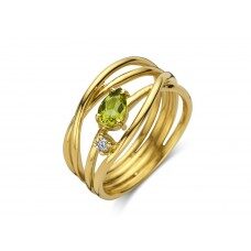 Emotions ring SR3691GCIMB 18 ct geelgoud briljant 0.04ct citrien madeira
