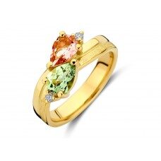 Emotions SR3724GGTPEB geelgoud Toermalijn - Peridot - briljant 0.060ct 