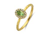 Emotion E632 ring geelgoud 18ct  groene tourmalijn en briljant 0.084ct