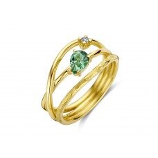 Emotions SR3696GTLB ring 18ct toppaas london blue en briljant 0.04 ct