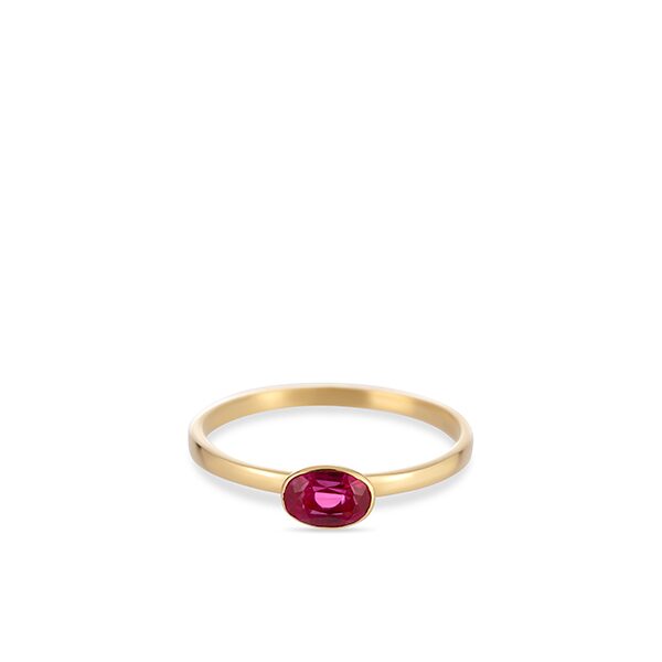 Swing jewels ring 18ct geelgoud met rode steen