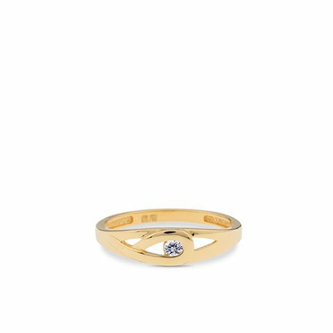 Swing jewels ring 18dt geelgoud zirconium 