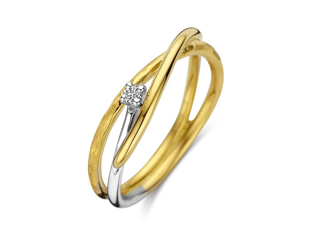 Emotions SR3705BB geel & witgoud 18ct briljant 0.040ct