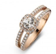 Emotions ring rosé goud 18ct mte morganiet perzik & briljanten 