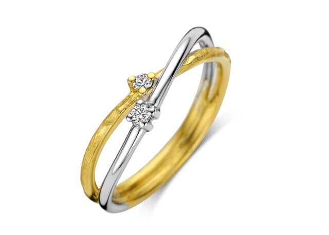 Emotions Sr3707Bb ring Wit - geel goud 18ct briljant 0.07ct