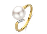v5004 Parelring 18ct brijant 0.015ct