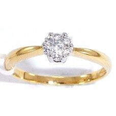 You and Me GR3433 ring wit & geel goud 18ct briljant 0.142ct
