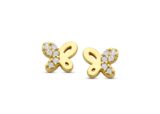 Go3760GZ oorbellen vlinder geelgoud 18ct zirconium  LXB 5.5 x 5 mm