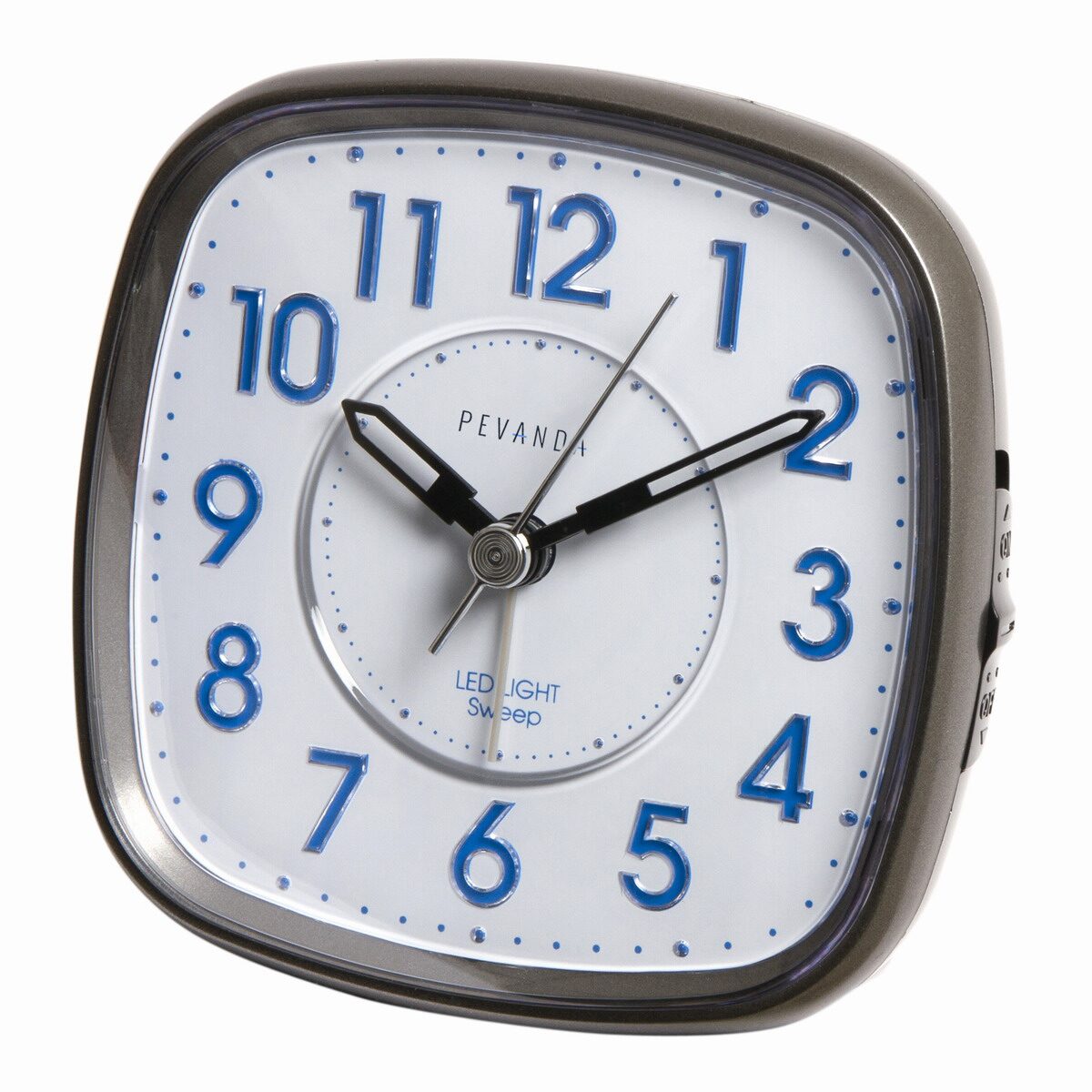 Wekker pevanda alarm klok led ligh blue snooze grijs