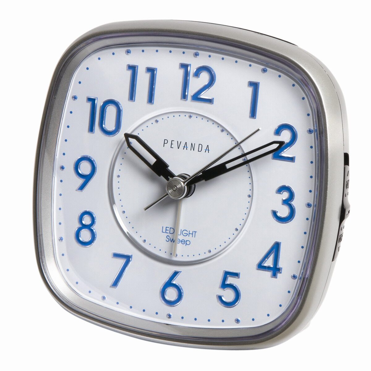 Wekker pevanda alarm klok led ligh blue snooze zilver