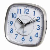 Wekker pevanda alarm klok led ligh blue snooze zilver