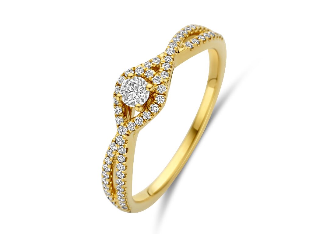 y2443 you and Me solitair geelgoud 18ct briljant 0.300ct