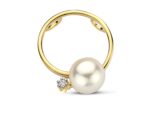 Y2571 You and Me parelhanger 18ct geelgoud met briljant 0.020ct