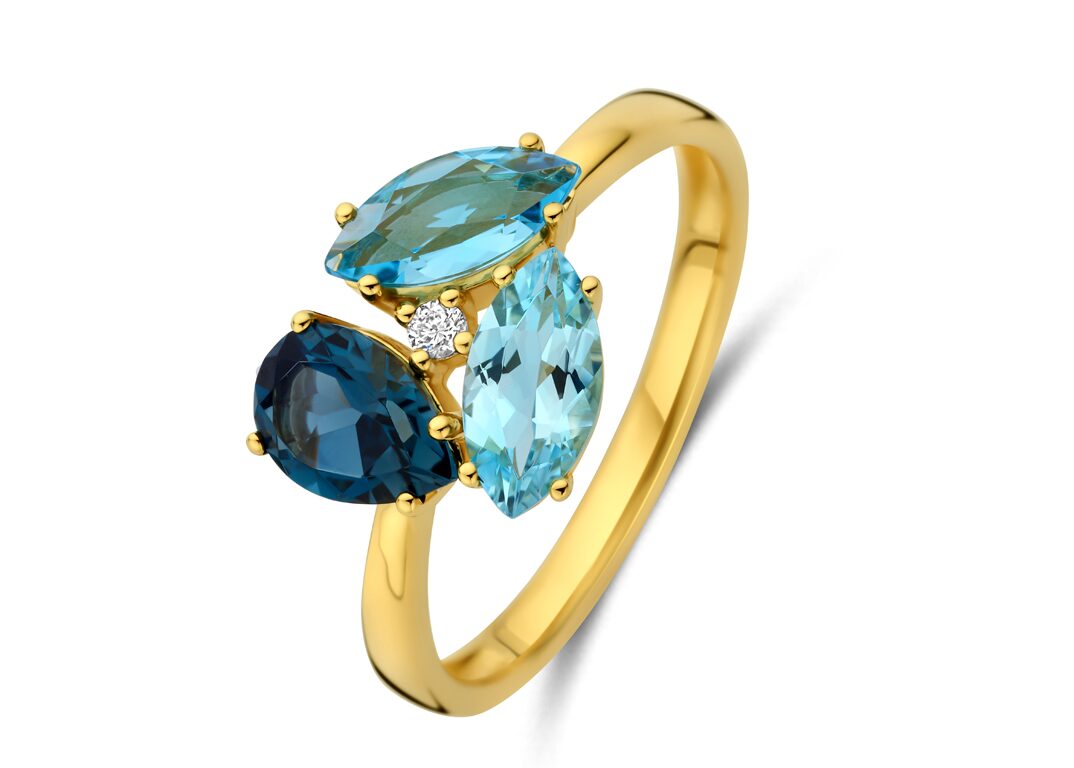Y2556 You and Me geelgoud topaas briljant 0.020ct 