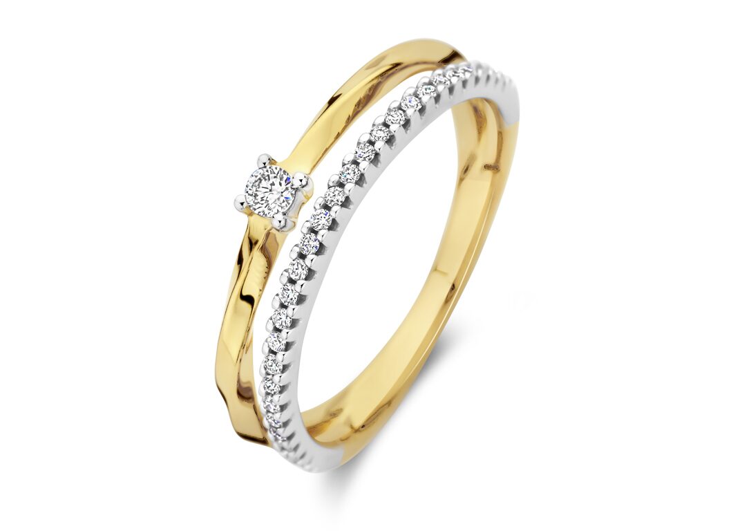 Y2354 ring geelgoud 18ct briljant 0.170ct