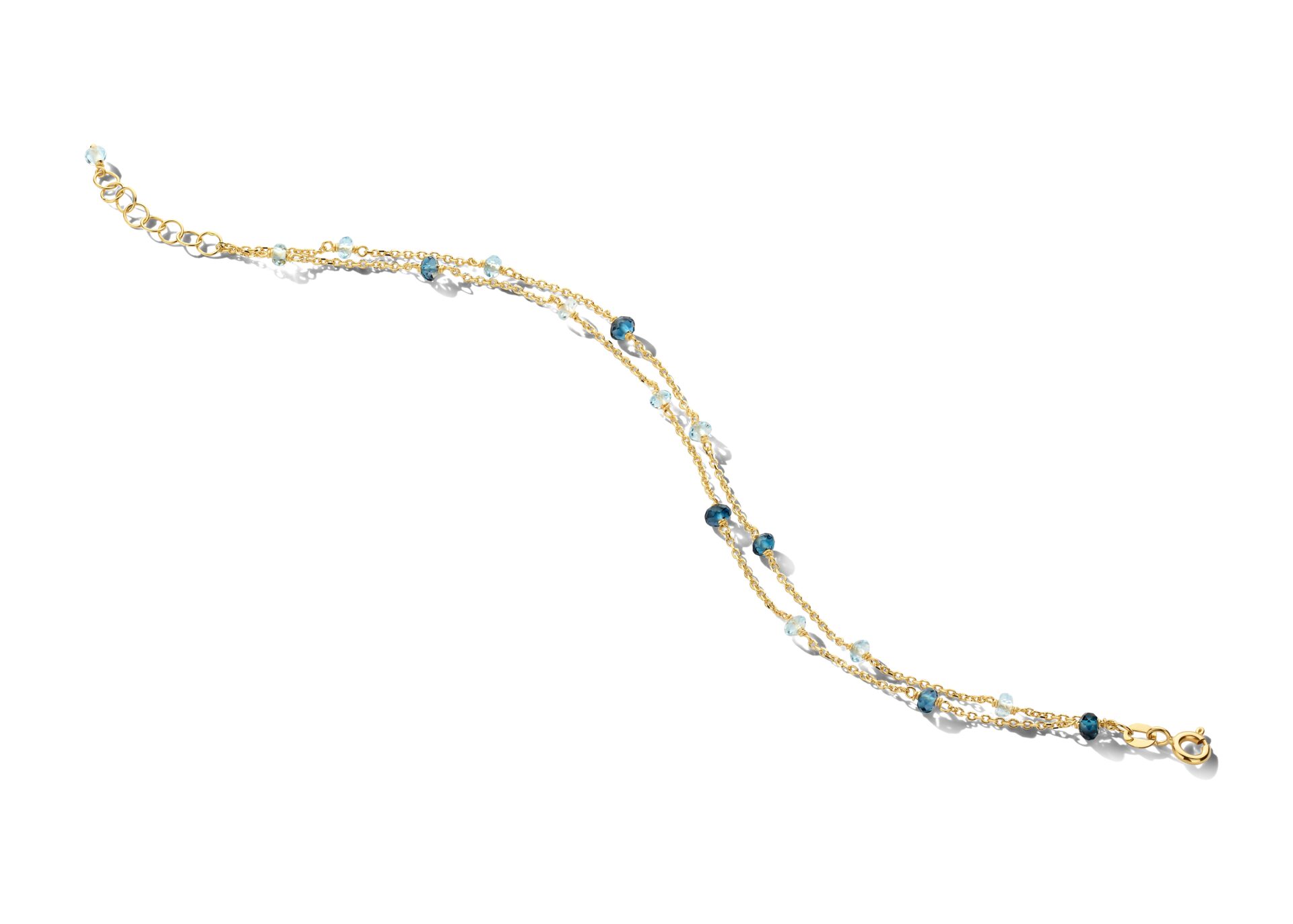 Y2569 You and Me armband geelgoud 18ct met  topaas