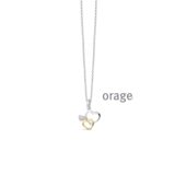Bb230 ketting hart zilver verguld geel zirconium