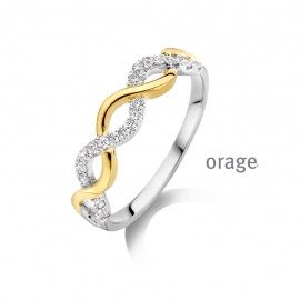 BA349 ring zilver verguld geel zirconium MAAT 50-60