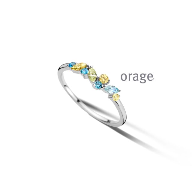Orage ring zilver multi zirconium