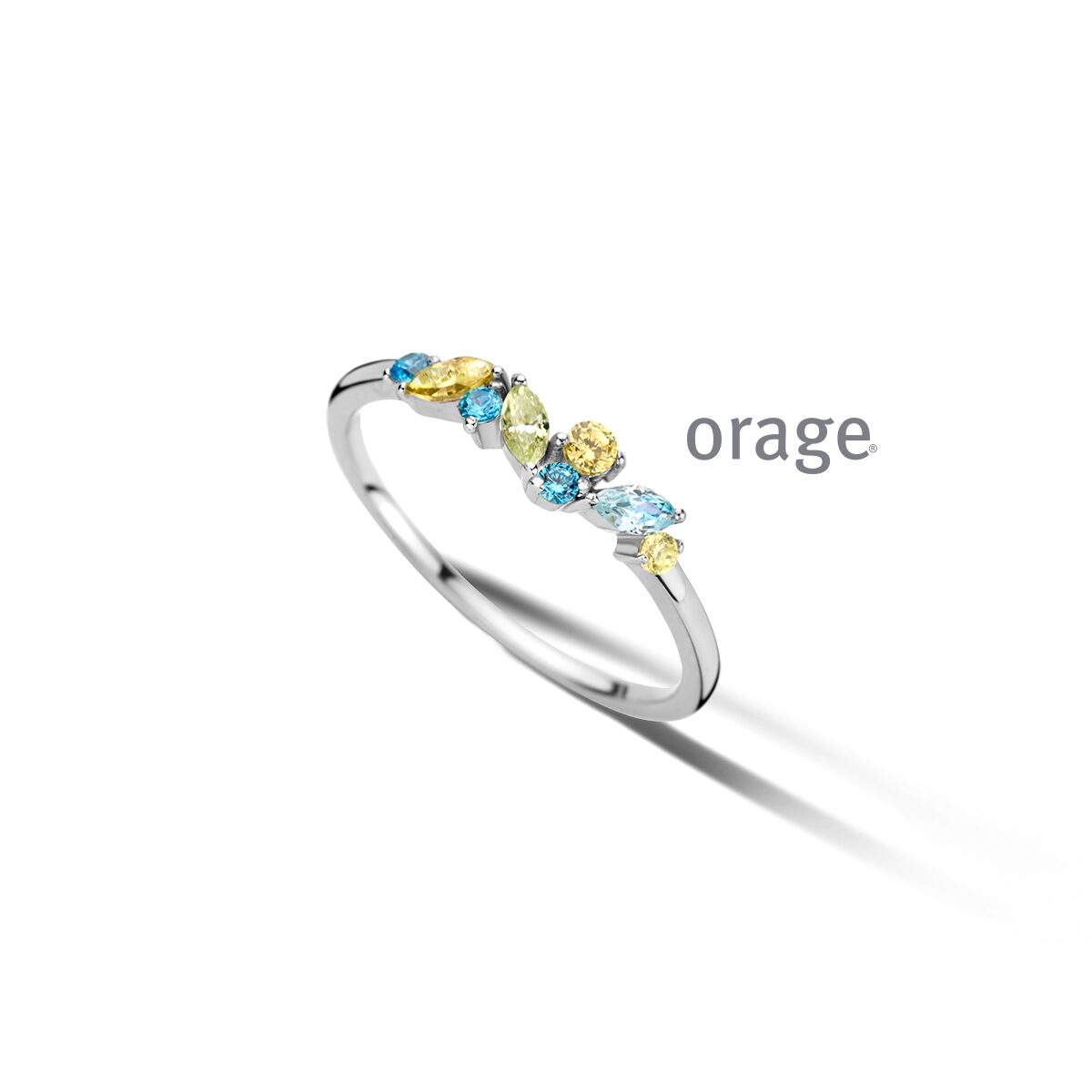 Orage ring zilver multi zirconium