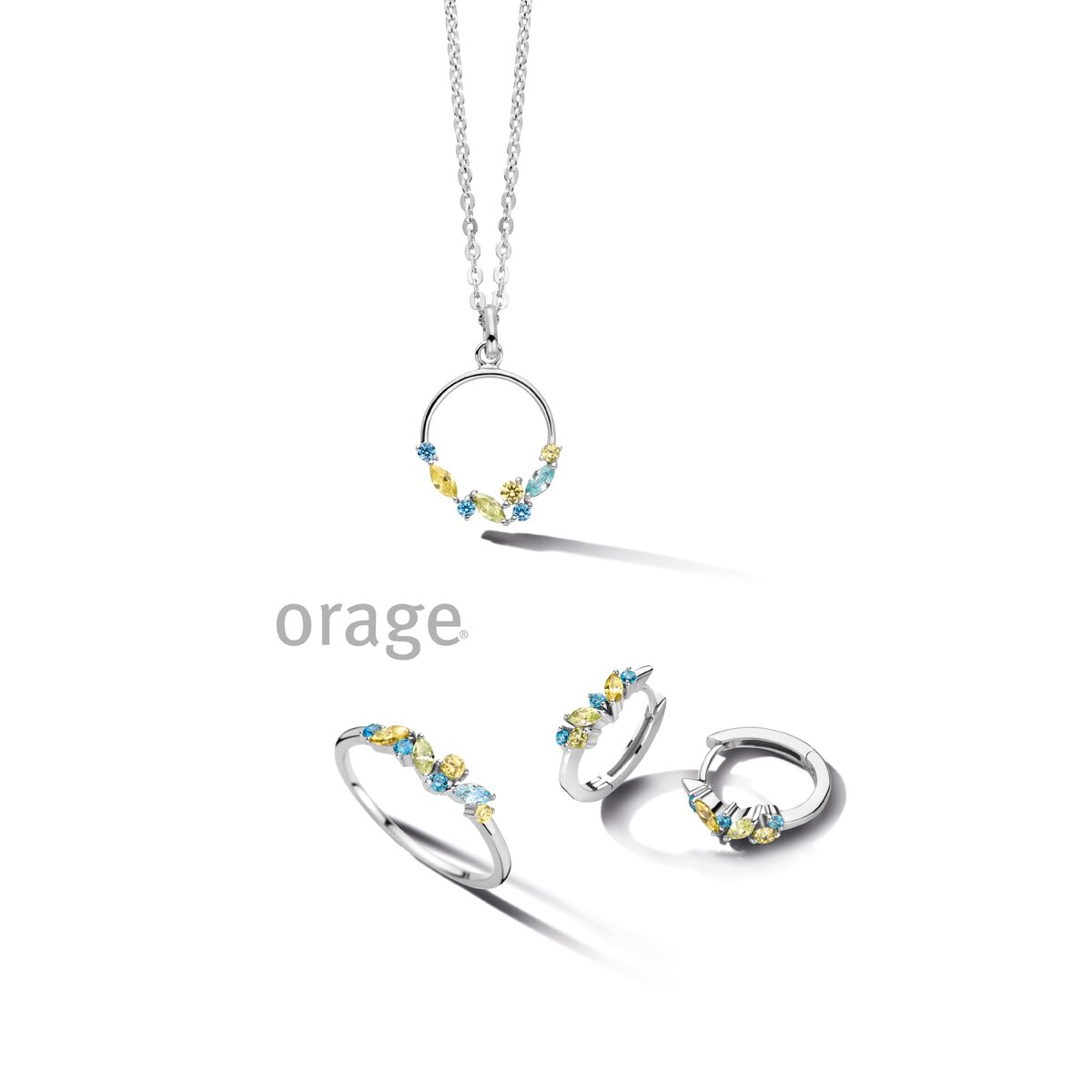 Orage ring zilver multi zirconium