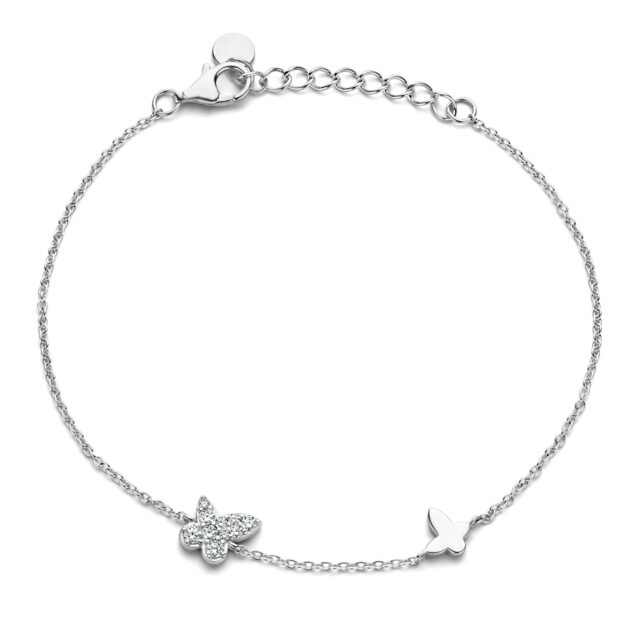 Naiomy zilver armband met vlinder motief 
