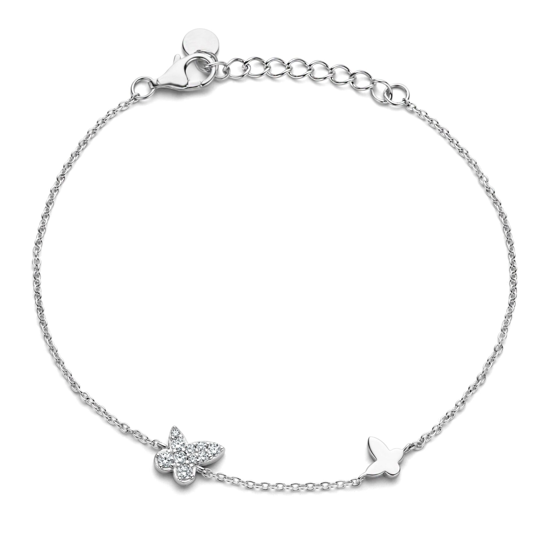 Naiomy zilver armband met vlinder motief 