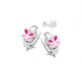 K2523 Orage Kids Creolen vlinder roze zilver