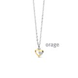 Orage ketting hart zilver verguld zirconium