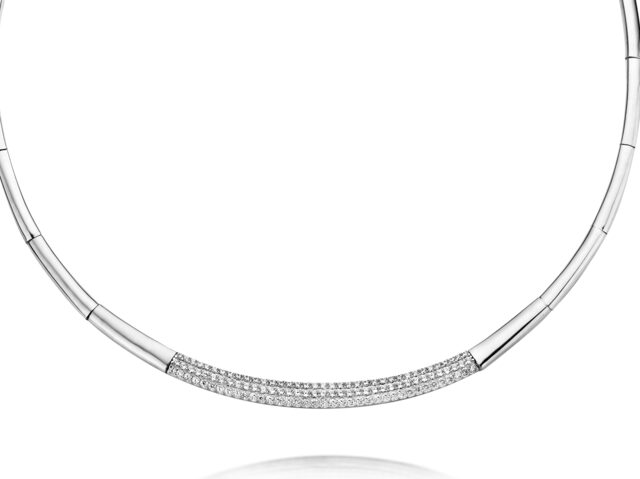 Naiomy zilver halsketting mett zirconium 