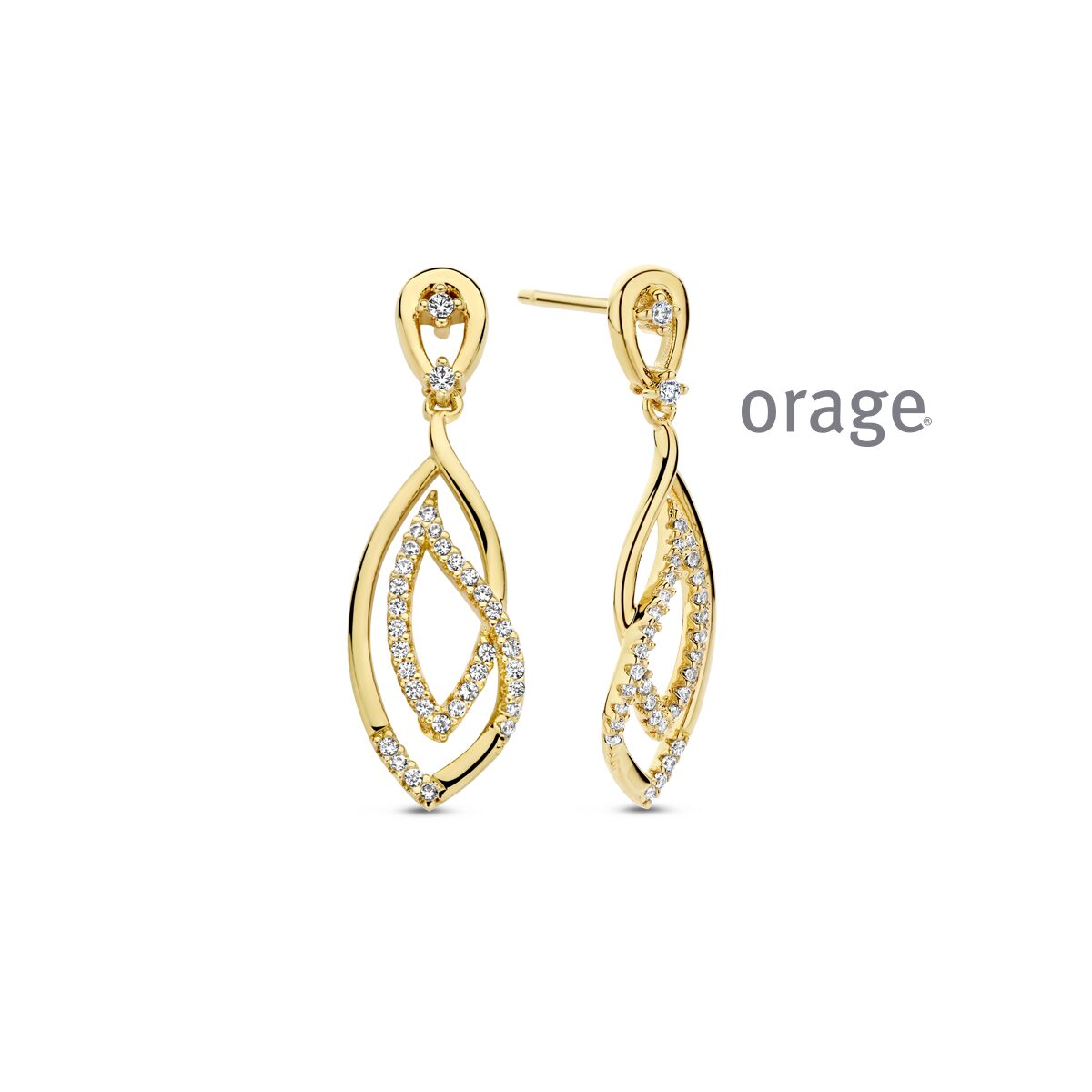Orage oorringen AW106 verguld geel 