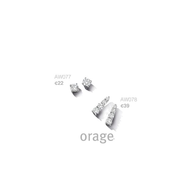 AW078 oorringen zilver orage zirconium 