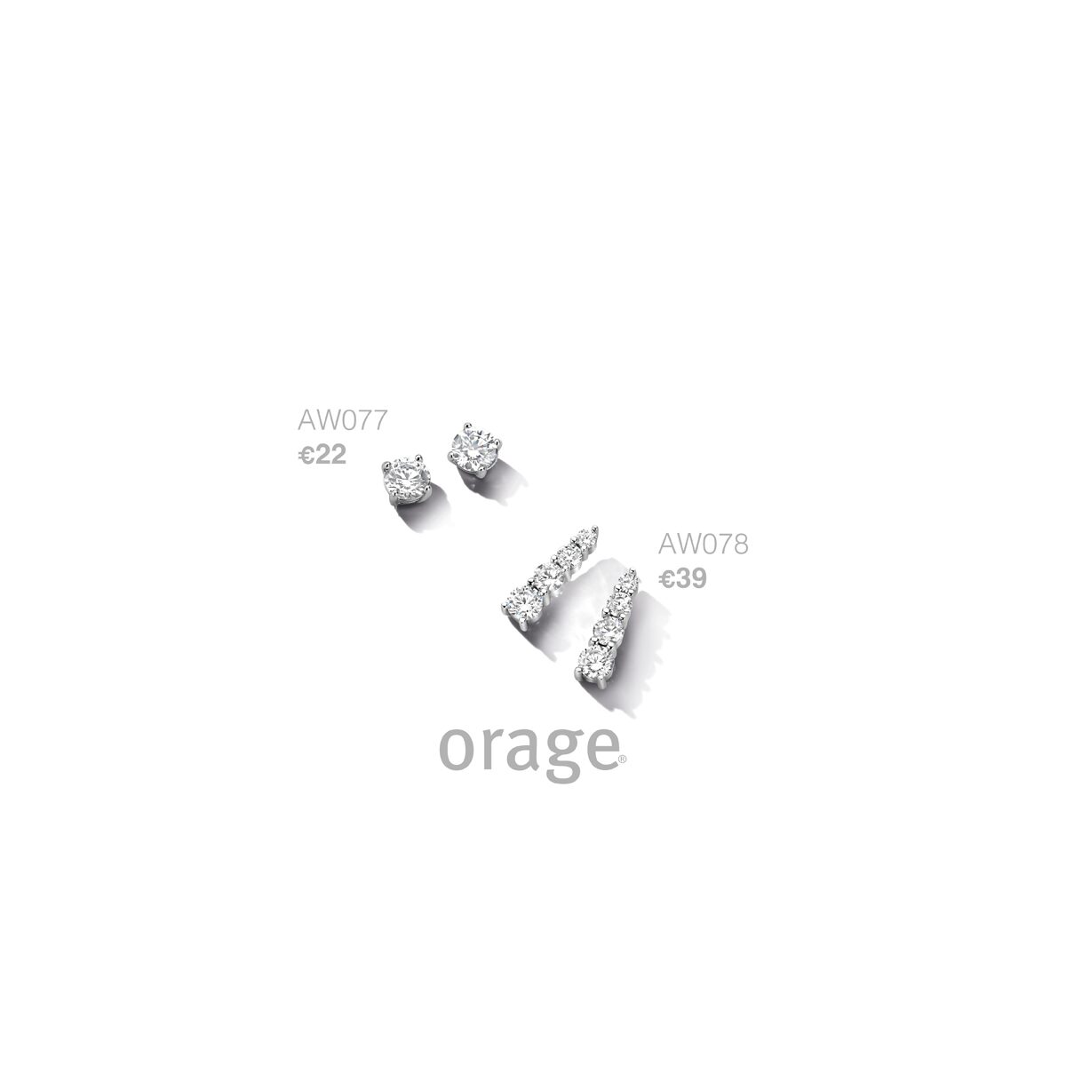 AW078 oorringen zilver orage zirconium 