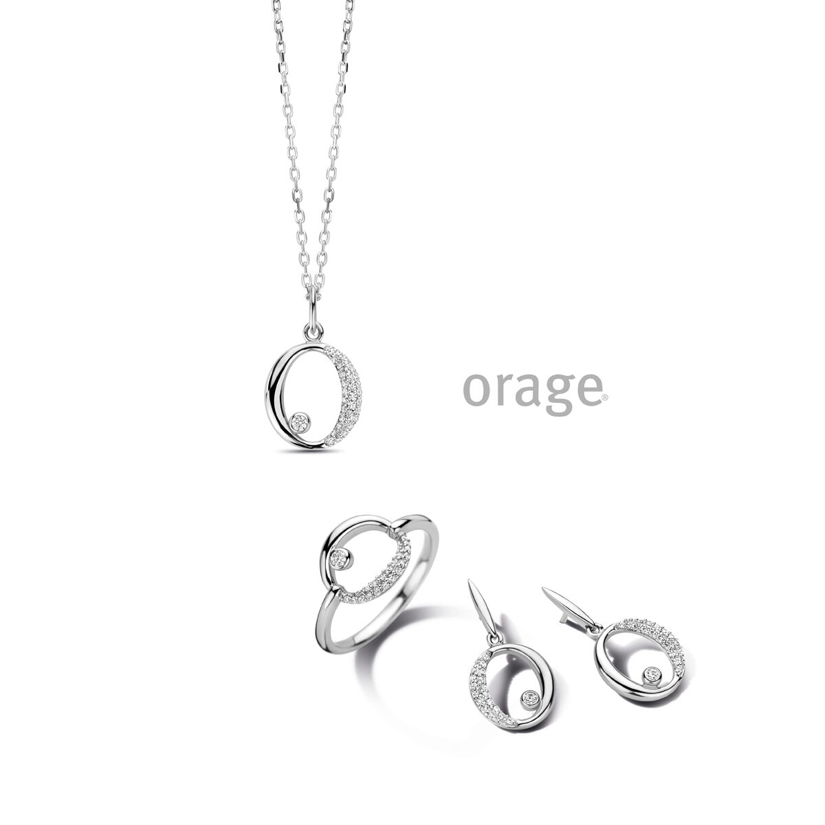 Orage ketting met hanger zirconium