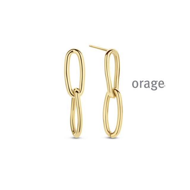 Orage AW116  oorringen staal geel 