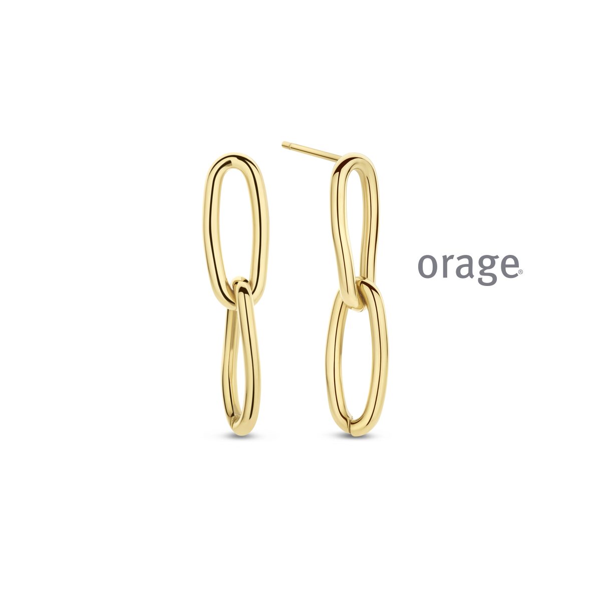 Orage AW116  oorringen staal geel 