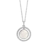 N4J59 ketting+ hanger parelmoer + zirconium 40-42-45cm Naiomy