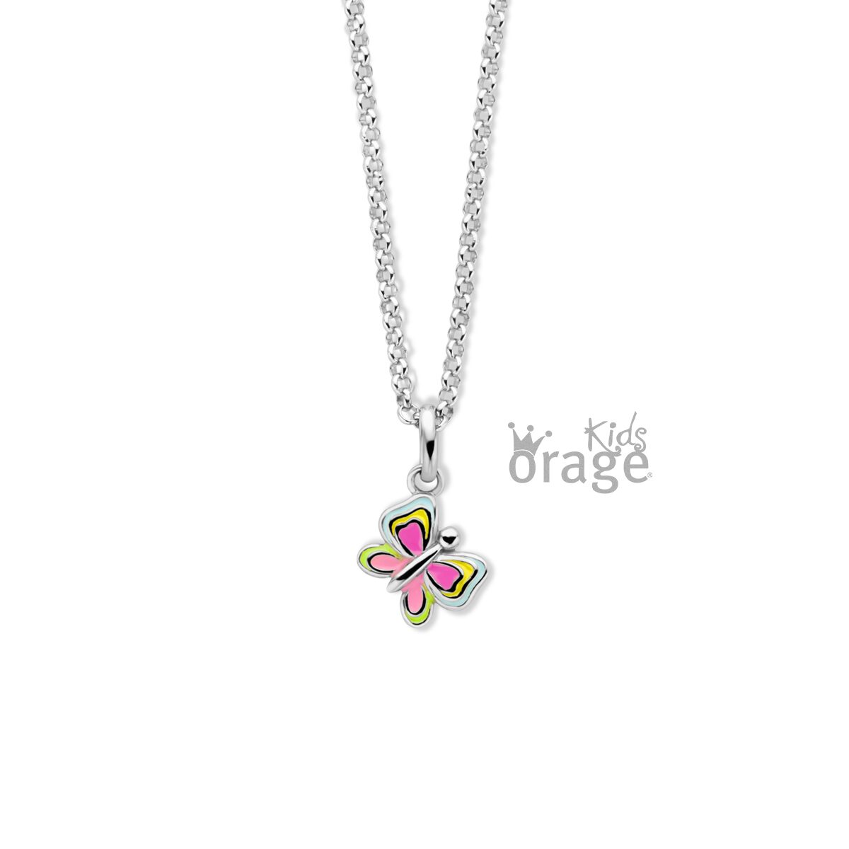 Orage Kids ketting vlinder multi color K2603