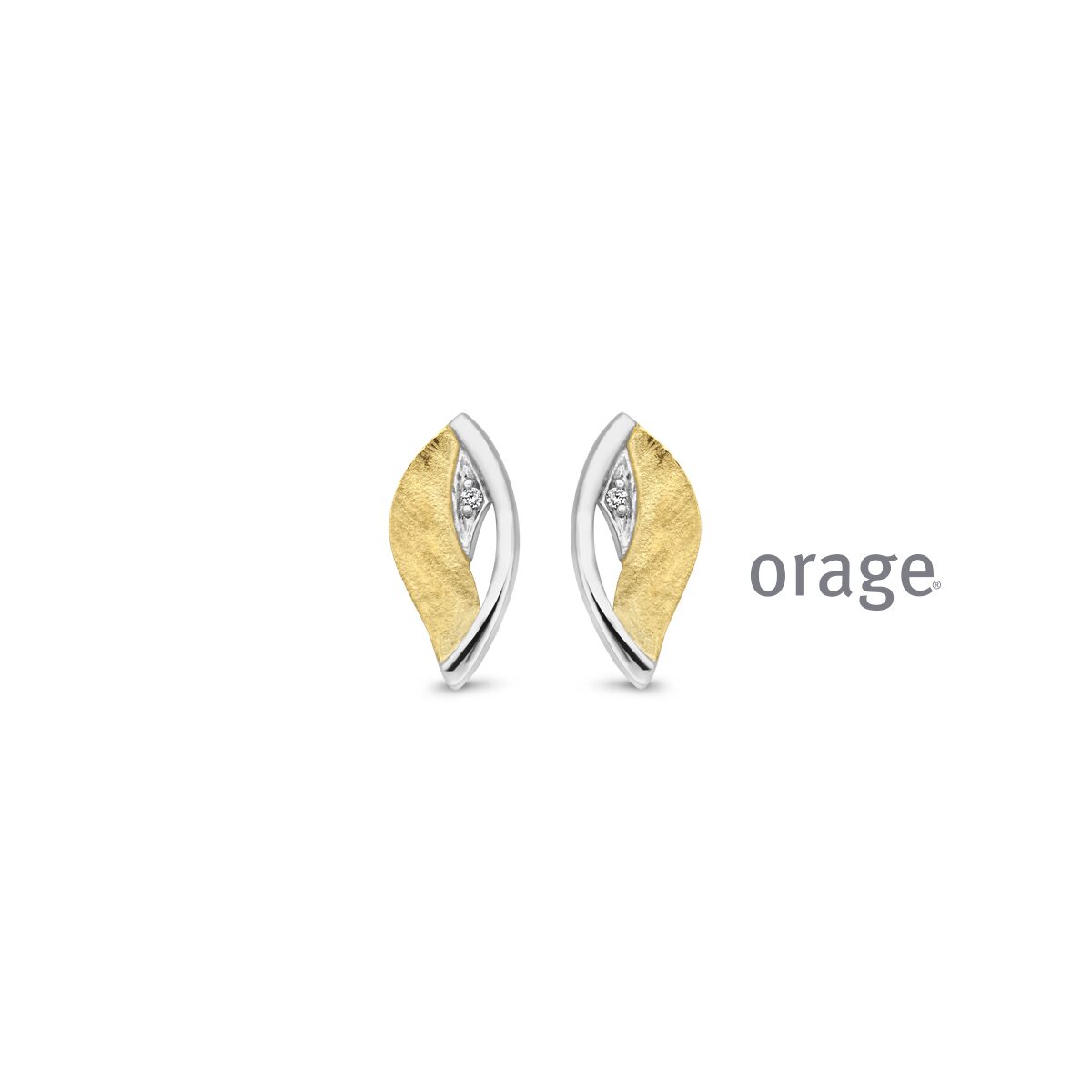 Aw094 Orage oorring zilver verguld