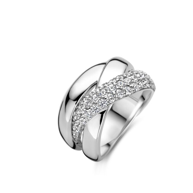 Naiomy zilver ring gezet met zirconium