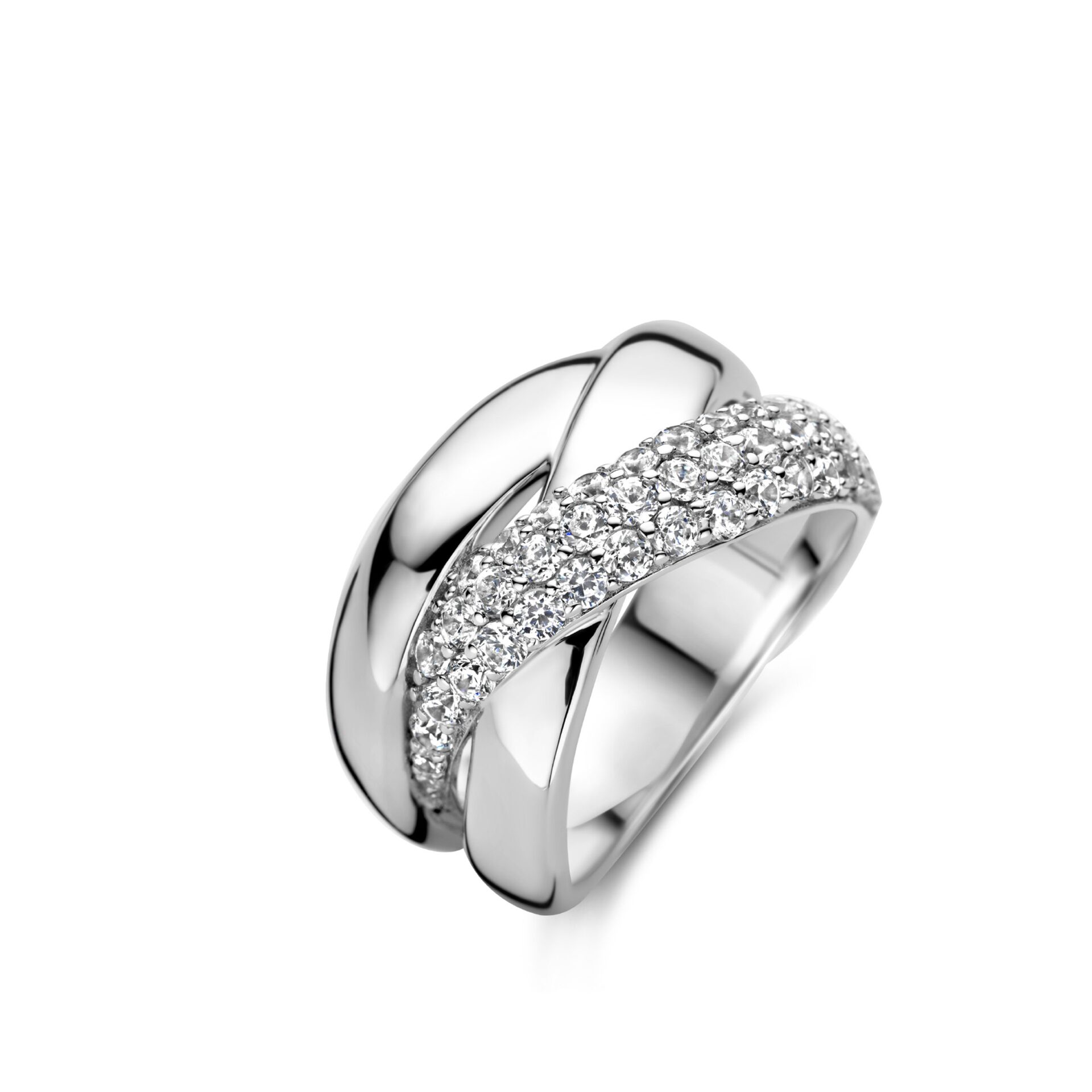 Naiomy zilver ring gezet met zirconium
