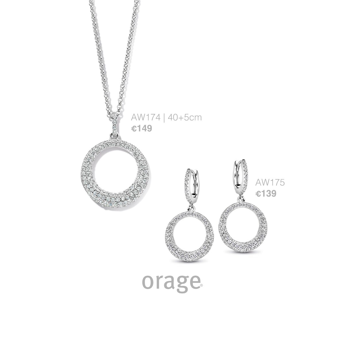Orage ketting AW174 zilver