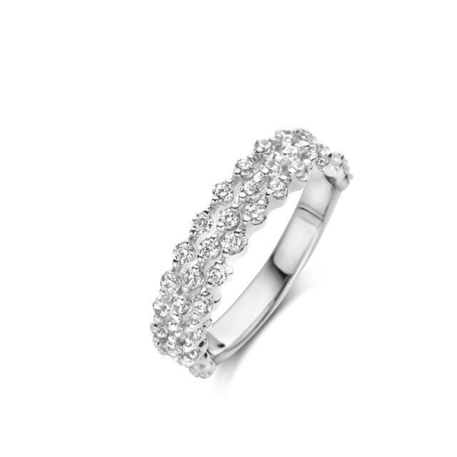 Naiomy zilver ring gezet met zirconium 