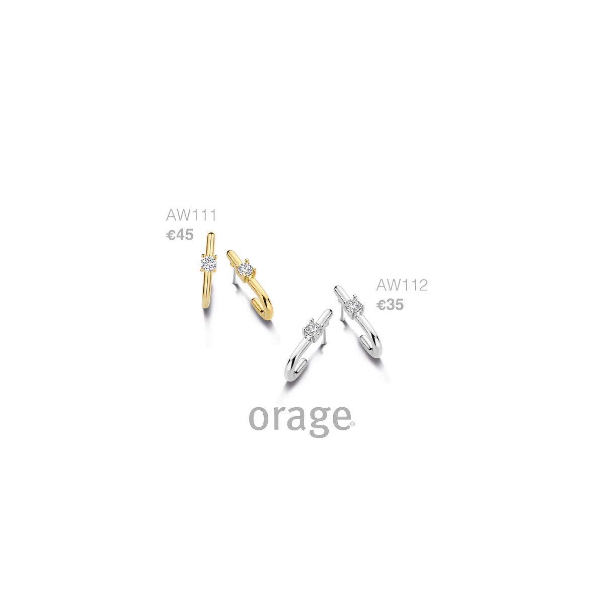 Orage oorringen AW112 zilver