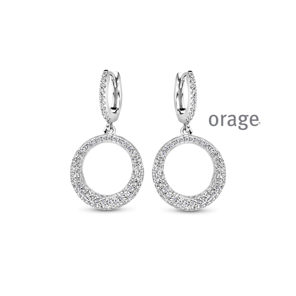 aw175 Orage oorslingers zilver  zirconium