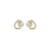 Naiomy zilver oorringen  bicolor met zirconium